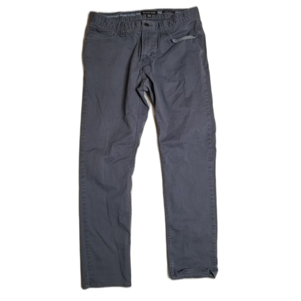 Michael Kors Chino Pants Mens W32 L30 Grey Parker Slim Fit Straight Leg Stretch